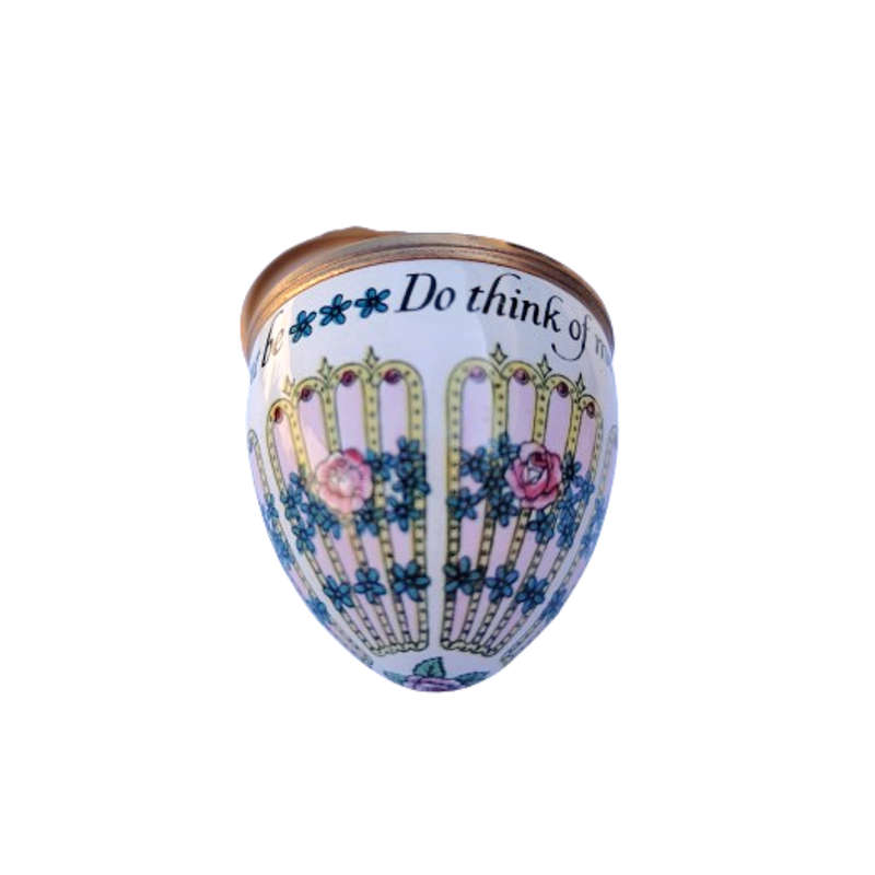 Bilston and Battersea Enamel Egg Box designed by Halcyon Days
