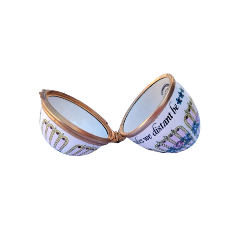 Bilston and Battersea Enamel Egg Box designed by Halcyon Days