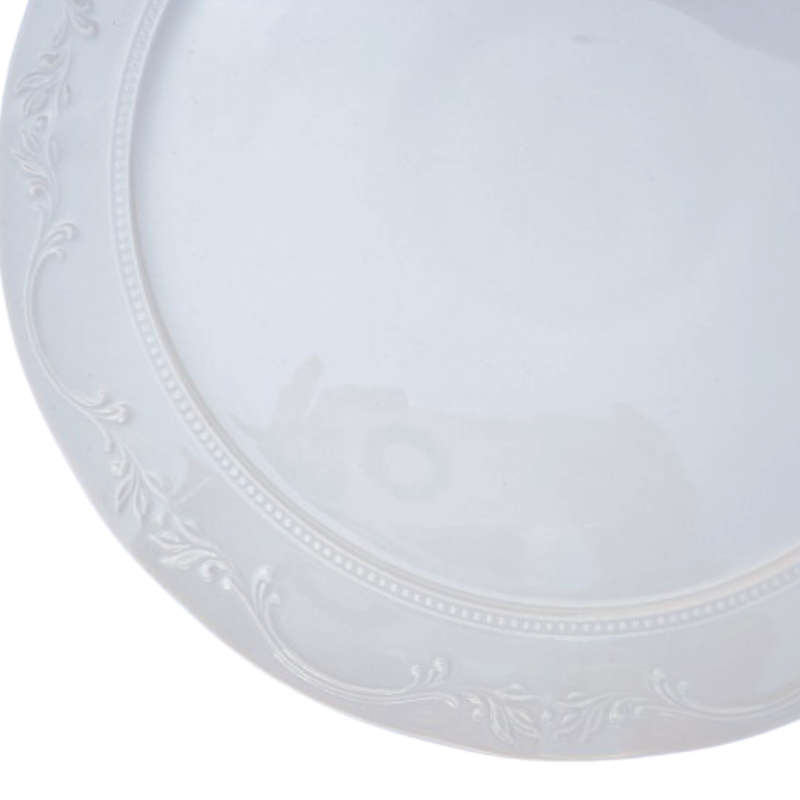 Huguenot Royal Large White Round Porcelain Charger Plate