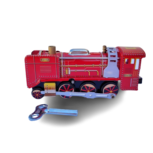 Metal Clockwork Locomotive Christmas Red Train Engine 1908