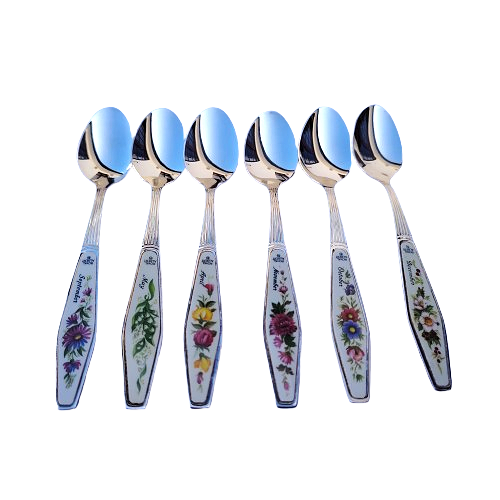 Royal Albert Flower of the Month set of 12 Silver Plated Teaspoons