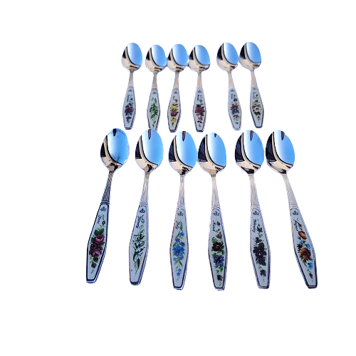 Royal Albert Flower of the Month set of 12 Silver Plated Teaspoons