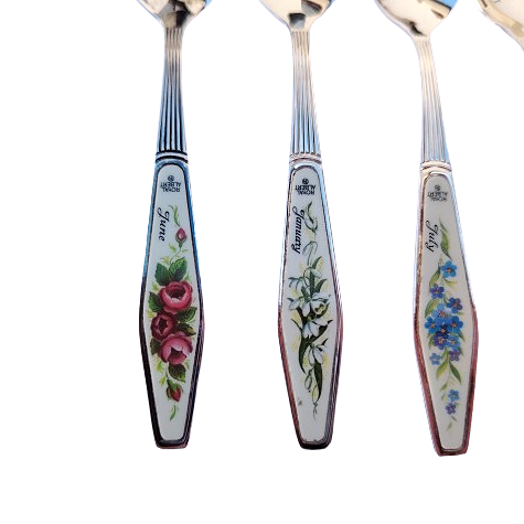 Royal Albert Flower of the Month set of 12 Silver Plated Teaspoons