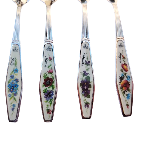 Royal Albert Flower of the Month set of 12 Silver Plated Teaspoons