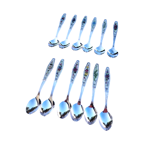 Royal Albert Flower of the Month set of 12 Silver Plated Teaspoons