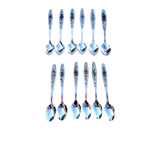 Royal Albert Flower of the Month set of 12 Silver Plated Teaspoons