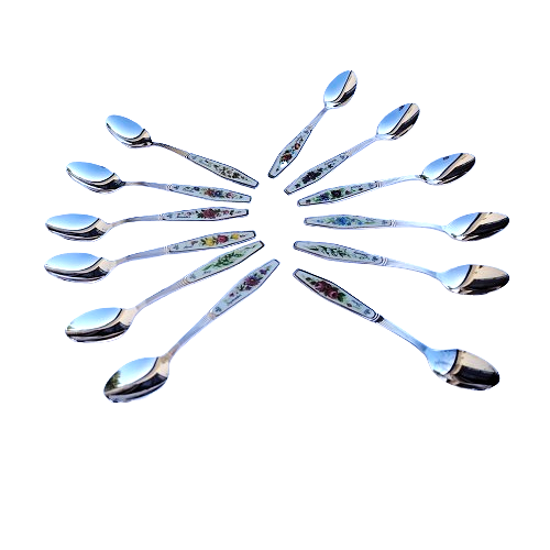Royal Albert Flower of the Month set of 12 Silver Plated Teaspoons