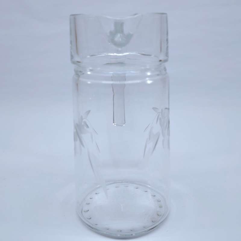 Quality vintage glass etched grape pattern water jug