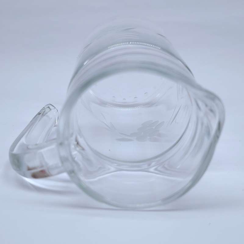 Quality vintage glass etched grape pattern water jug