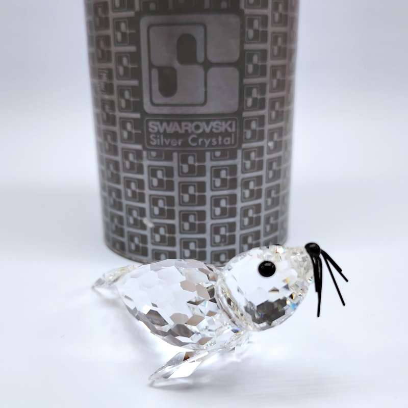 Swarovski Crystal Large Seal Black Whiskers Kingdom of Ice and Snow