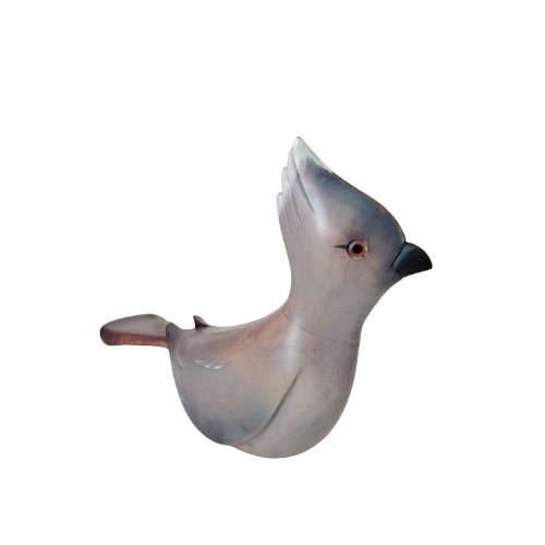 Feathers of Knysna carved and hand painted Knysna Grey Lourie Bird