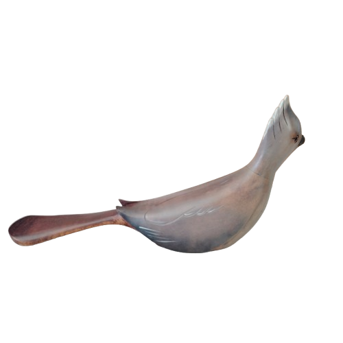 Feathers of Knysna carved and hand painted Knysna Grey Lourie Bird