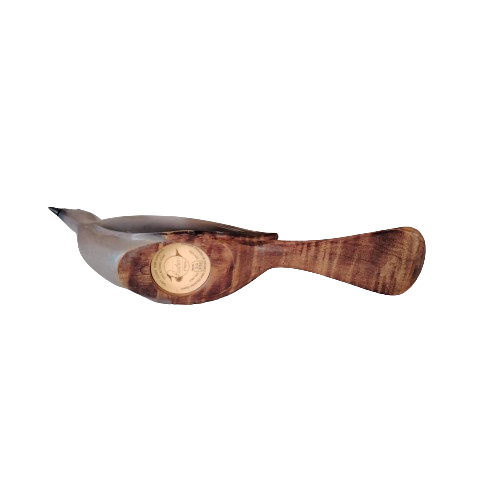 Feathers of Knysna carved and hand painted Knysna Grey Lourie Bird