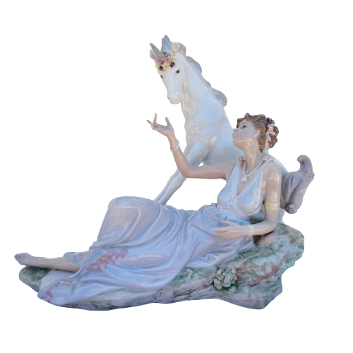 Lladro Rare Figurine Large The Goddess and The Unicorn