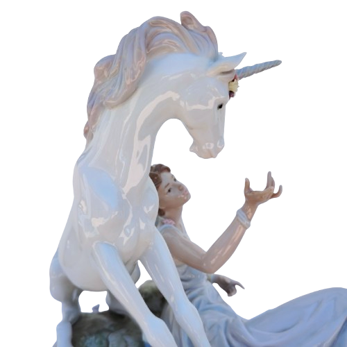 Lladro Rare Figurine Large The Goddess and The Unicorn