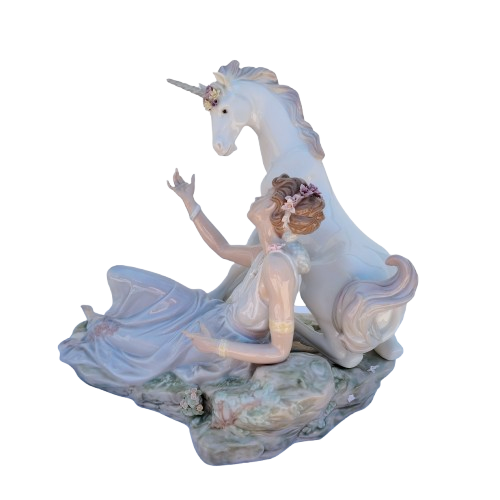 Lladro Rare Figurine Large The Goddess and The Unicorn