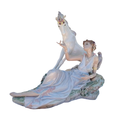 Lladro Rare Figurine Large The Goddess and The Unicorn