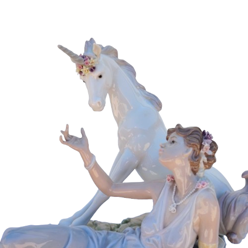 Lladro Rare Figurine Large The Goddess and The Unicorn