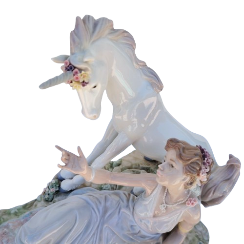 Lladro Rare Figurine Large The Goddess and The Unicorn