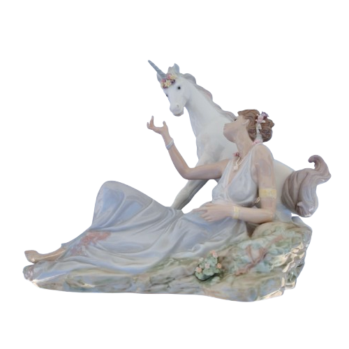 Lladro Rare Figurine Large The Goddess and The Unicorn