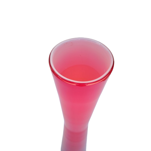 Tall Red Round Vase With White Inside