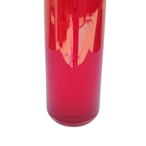 Tall Red Round Vase With White Inside