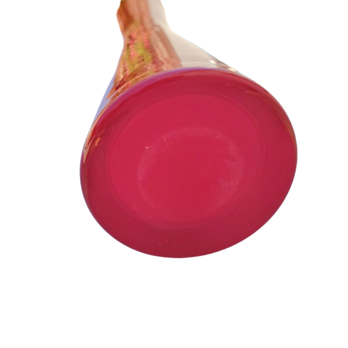 Tall Red Round Vase With White Inside