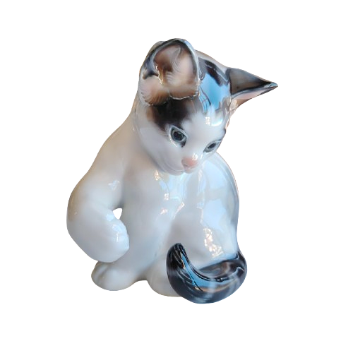 Rosenthal Porcelain Cat Professor Th. Karner curling paw