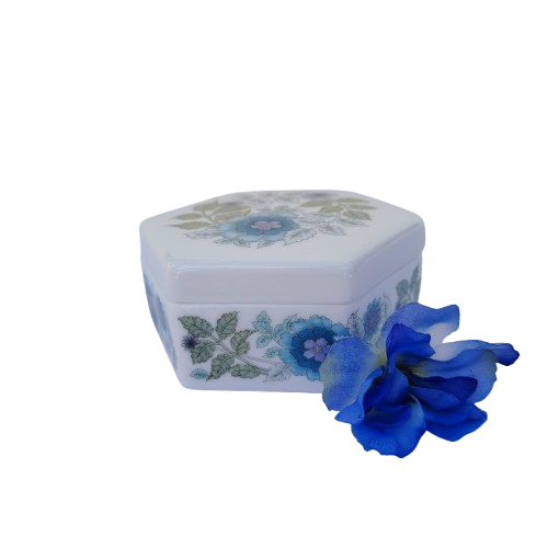 Wedgwood Clementine Hexagon Shaped  Trinket Box and Lid
