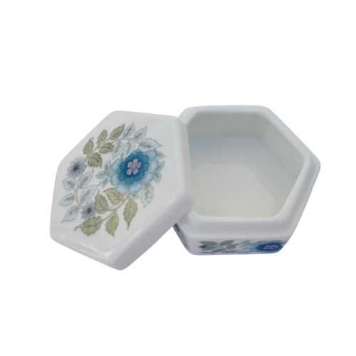 Wedgwood Clementine Hexagon Shaped  Trinket Box and Lid