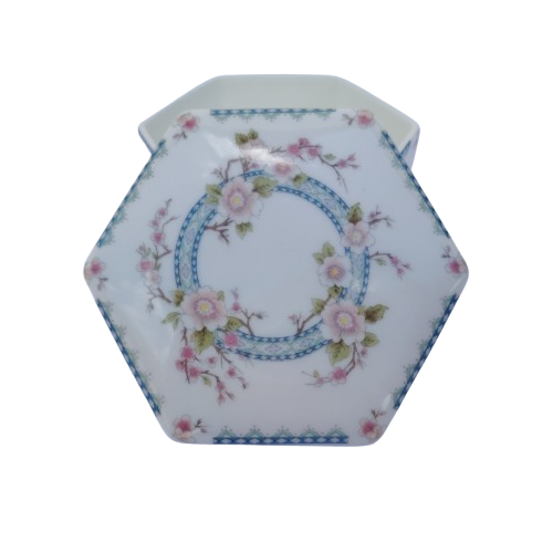Coalport April Hexagon Shaped  Trinket Box and Lid