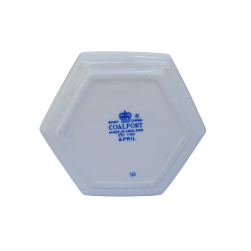 Coalport April Hexagon Shaped  Trinket Box and Lid