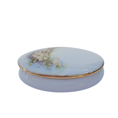 Limoges Porcelain Oval Trinket Box and Lid