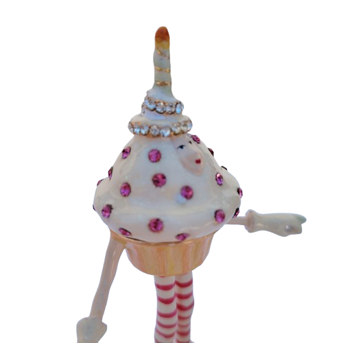 Dept 56 Krinkles by Patience Brewster Cupcake Jeweled Trinket Box