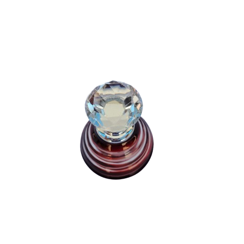 Vintage Clear and Red Crystal Lidded Perfume Bottle
