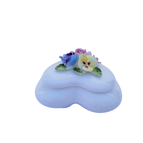 Royal Adderley Flowers Heart Ring Trinket Box