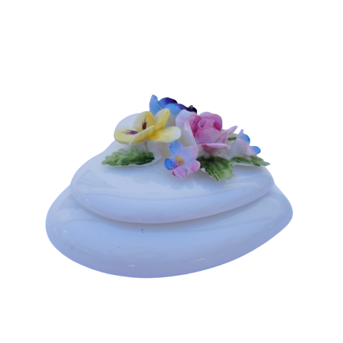 Royal Adderley Flowers Heart Ring Trinket Box