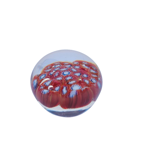 Murano Paperweight in red, white and blue Millefiori