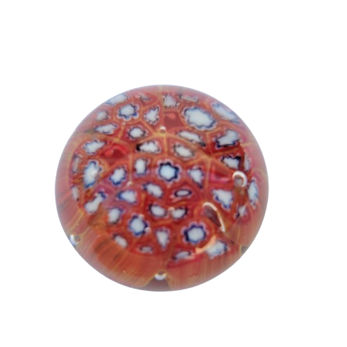 Murano Paperweight in red, white and blue Millefiori