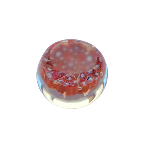 Murano Paperweight in red, white and blue Millefiori