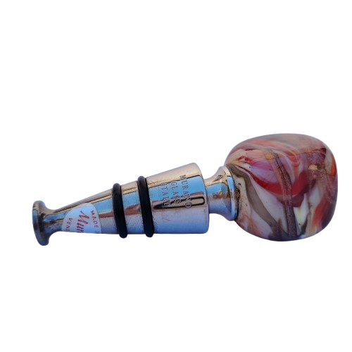 Murano Art Glass Square top on a Stainless Steel Stopper