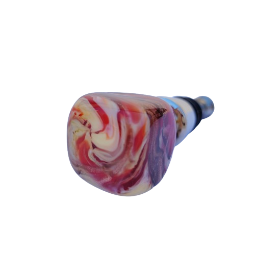 Murano Art Glass Square top on a Stainless Steel Stopper