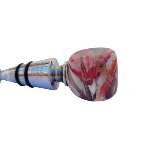 Murano Art Glass Square top on a Stainless Steel Stopper