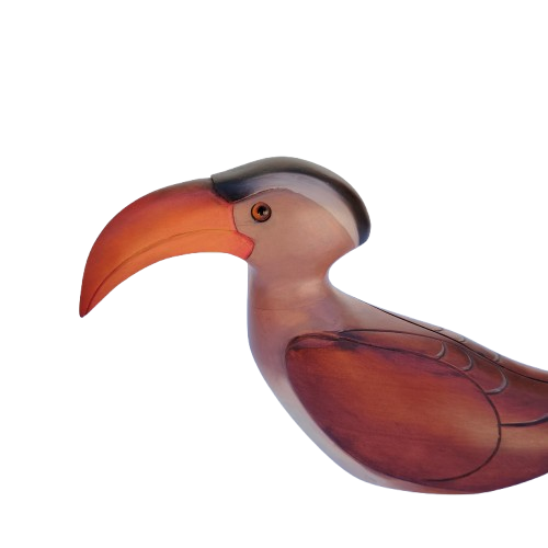 Feathers of Knysna carved and hand painted Red Billed Hornbill Ltd Bird