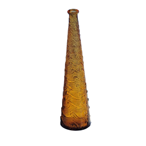 Empoli Italian Vintage Amber Swirl Glass Decanter Genie Bottle