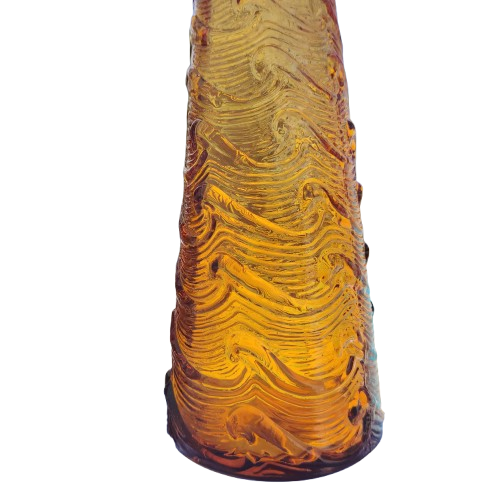 Empoli Italian Vintage Amber Swirl Glass Decanter Genie Bottle