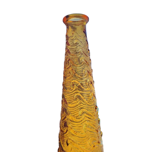 Empoli Italian Vintage Amber Swirl Glass Decanter Genie Bottle