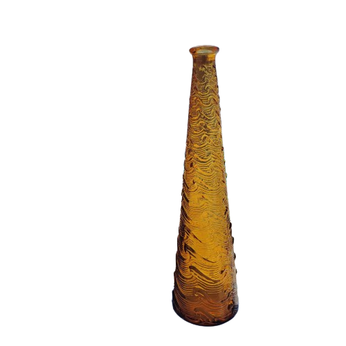 Empoli Italian Vintage Amber Swirl Glass Decanter Genie Bottle