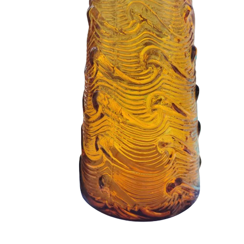 Empoli Italian Vintage Amber Swirl Glass Decanter Genie Bottle