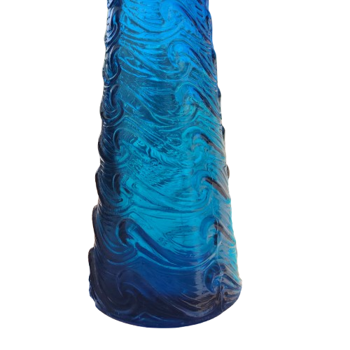 Empoli Italian Vintage Blue Swirl Glass Decanter Genie Bottle